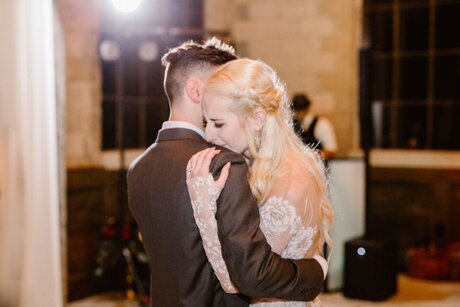 Knoxville Wedding DJ plays while couple dances at reception